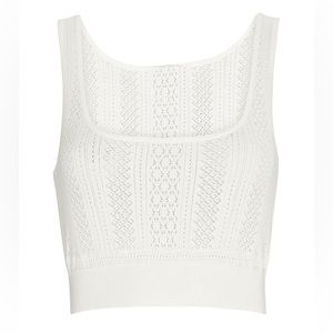 INTERMIX Tyra Pointelle Knit Crop Top